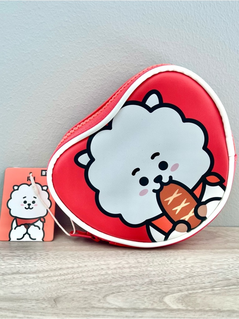BTS BT21 Mini Heart Shaped Accessories/Makeup Bag - RJ (Jin)
